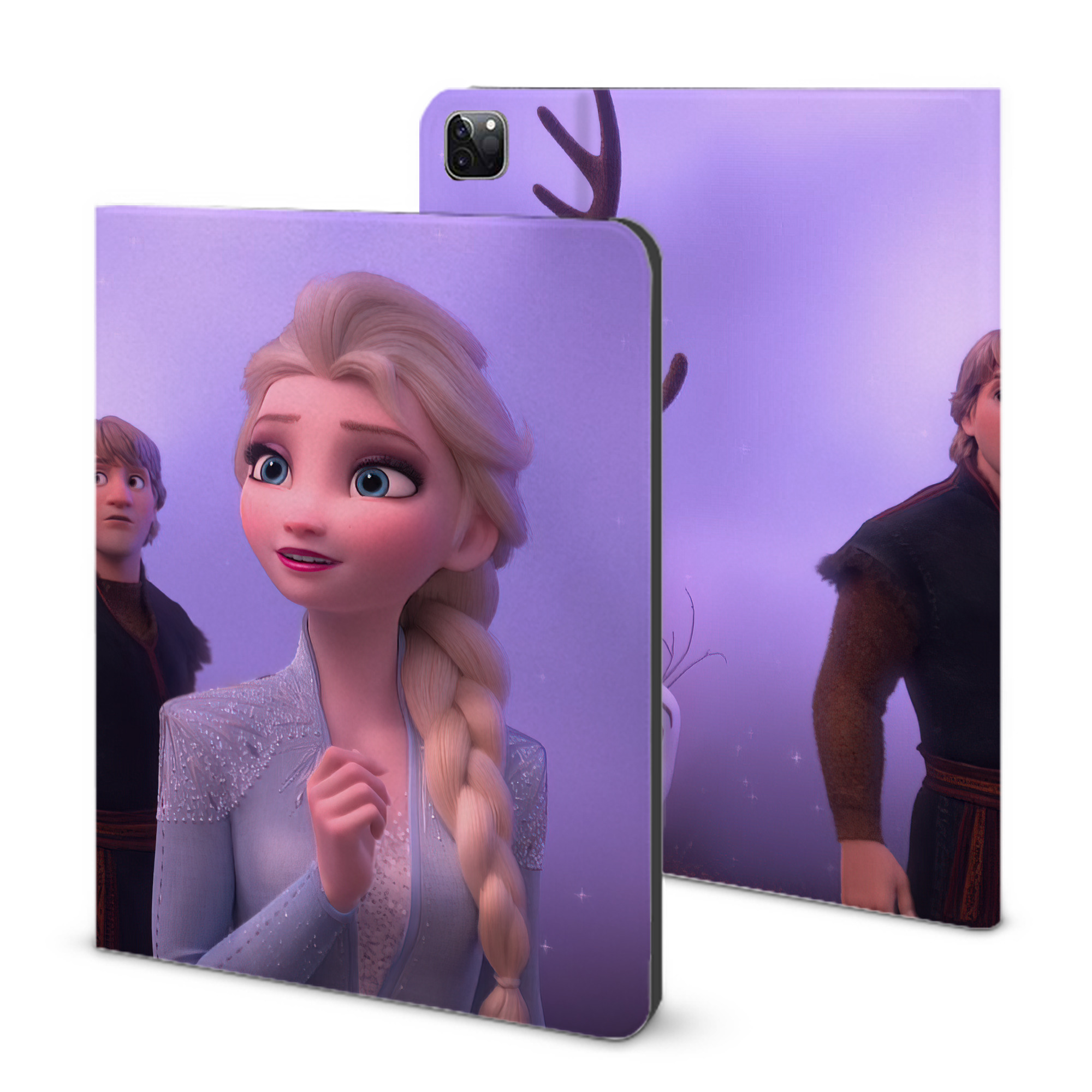 （画像用） アナと雪の女王 アンナ エルサ Frozen Anna Elsa IPad ケース ブック型 PUレザー TPU 耐衝撃 軽量 薄型 ペン収納なし 全面保護 IPad 各モデル対応